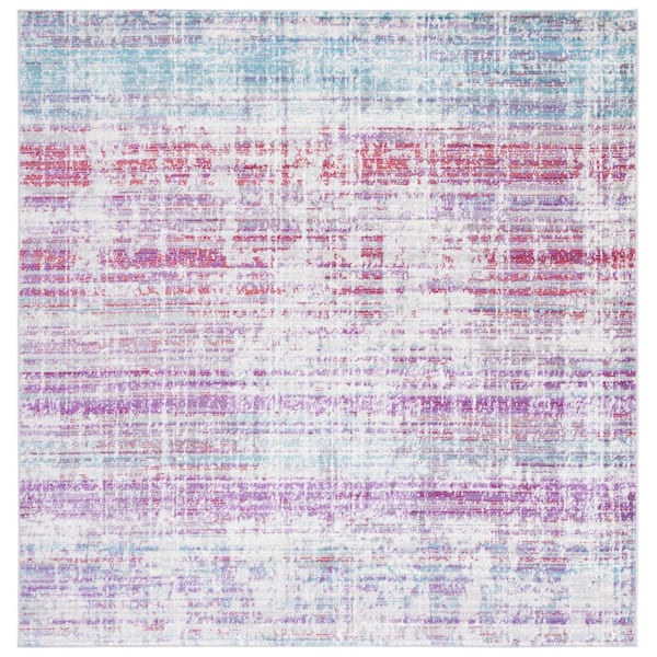 Skyler 7 ft. x 7 ft. Silver/Purple Distressed Overdyed Square Area Rug