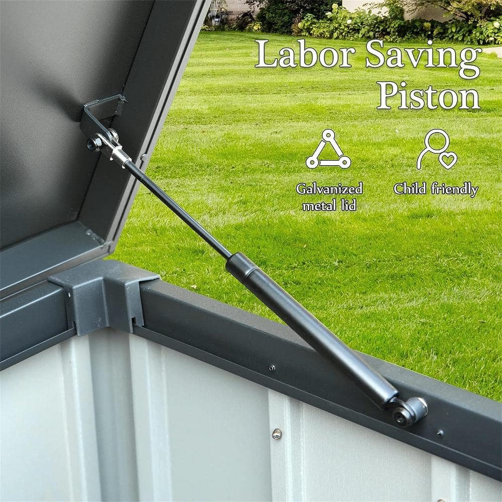 Dark Gray 100 Gallon Lockable Steel Deck Box
