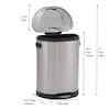 HOUSEHOLD ESSENTIALS 50 l/13 Gal. Oval Stainless Steel Trash Can with ...