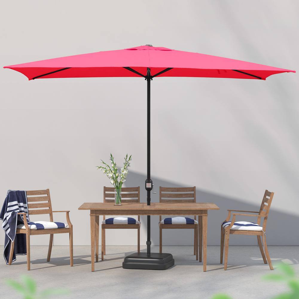 10 ft. x 6.5 ft. Steel Crank Rectangle Market Patio Umbrella in Red price history on PriceWatchPro
