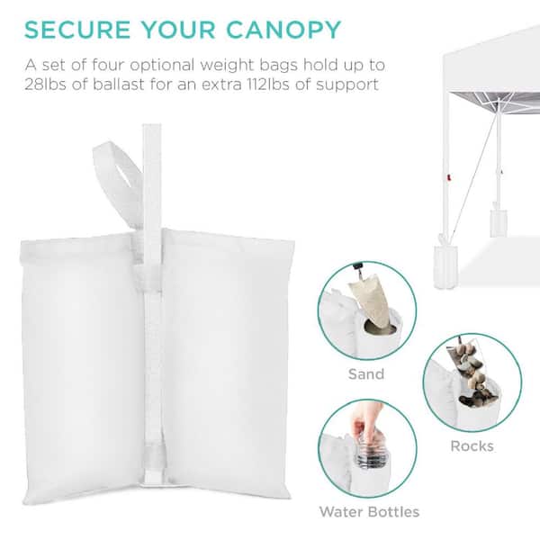 Best Choice Products 8 ft. x 8 ft. White/White Pop Up Canopy with