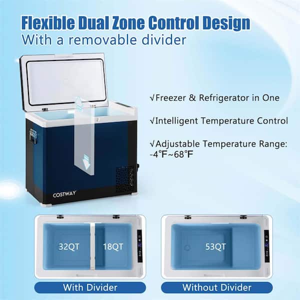 Costway 1.5 cu. ft. Portable Car Freezer with -4°F~68°F for