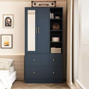 furniture24-eu Wardrobe with Sliding Doors / Bedroom Cabinet / Wiki  (130/200/60 cm W / H / D) Sonoma Oak : : Home & Kitchen