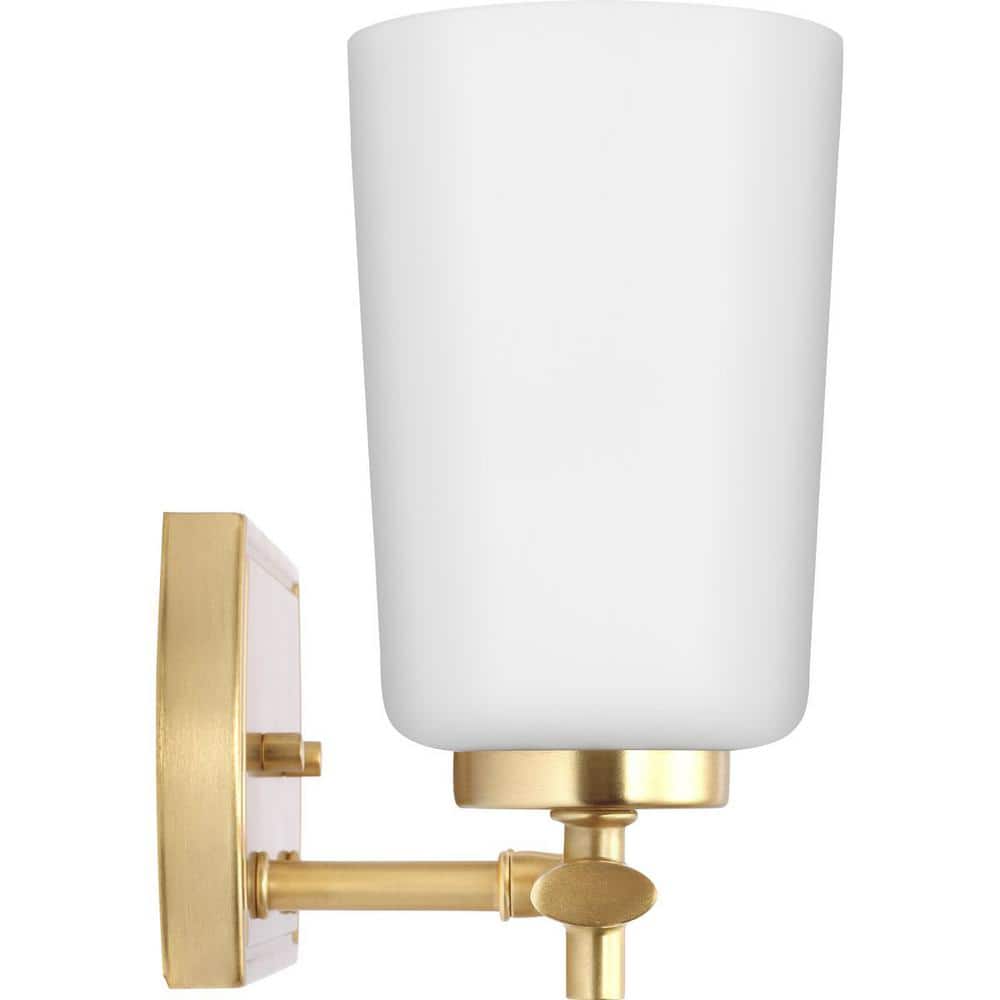 Adley 3-Light Satin Brass Vanity Light with Opal Glass Shades