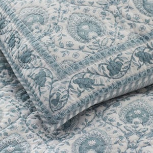 Company Cotton Manesar Voile Quilted Floral Cotton Sham