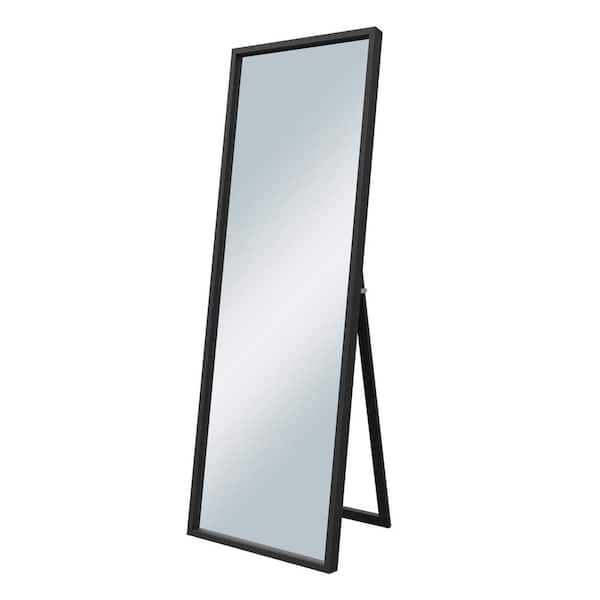 Dovelina 16 in. W x 59 in. H Classic Wood Framed Black Full-Length Floor Mirror Standing Mirror