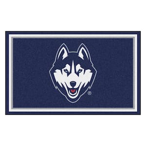 NCAA - University of Connecticut Blue 6 ft. x 4 ft. Indoor Rectangle Area Rug