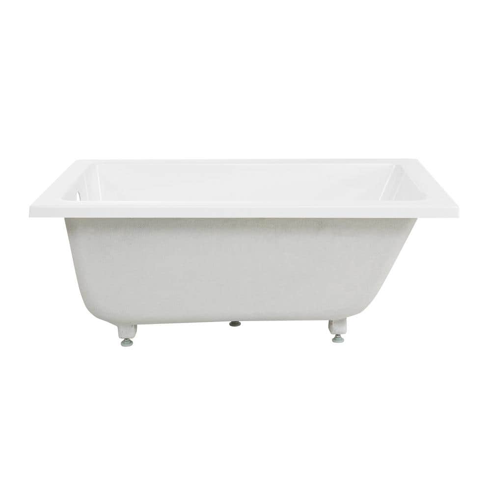 White Acrylic 30" Drop-In Bathtub with Glossy Finish