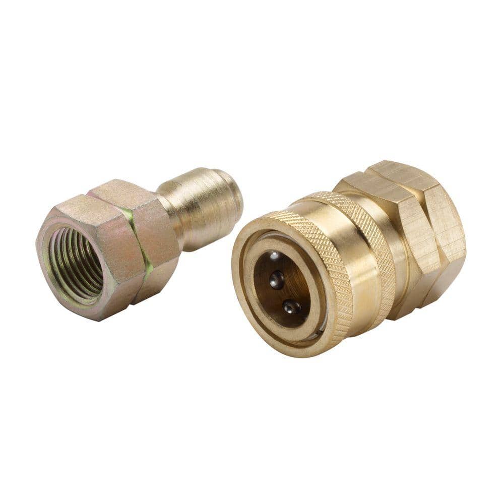 Quick Connect Female Brass Reducing Adapter - 1/4” Quick Connect x 3/8”  Female Threaded Compression. Converts 3/8 COMP Fittings to a QC. Perfect  for