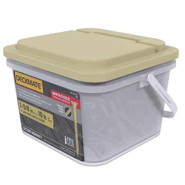 DECKMATE #8 x 1-5/8 in. Tan Exterior Self-Starting Star Drive Flat-Head Wood Deck Screws 10 lbs box (729 pcs)