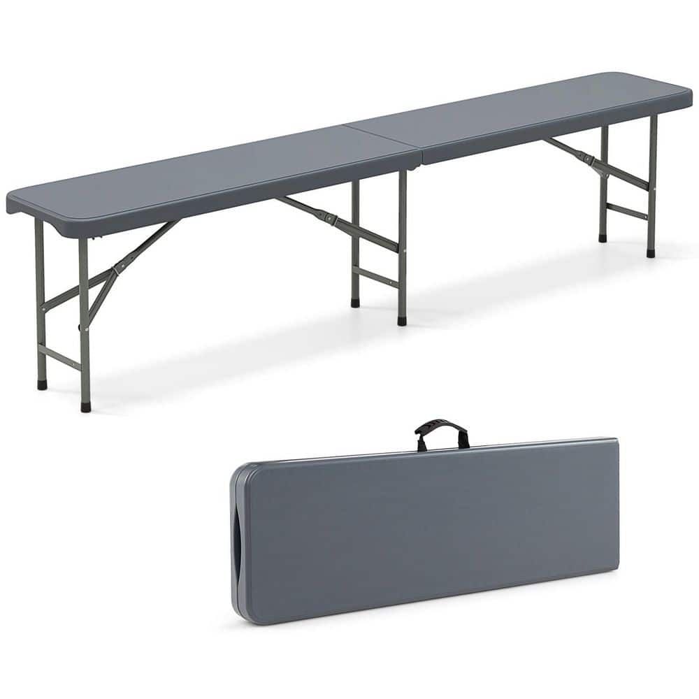 6 Feet Gray Plastic Folding Picnic Bench