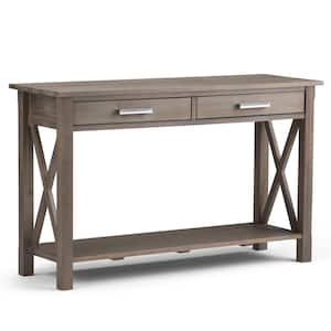 Kitchener Solid Wood 47 in. Wide Contemporary Rectangle Console Sofa Table in Distressed Grey