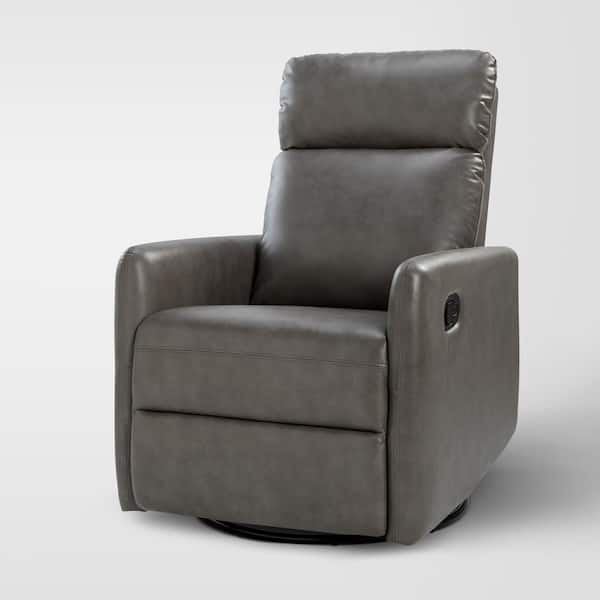 ARTFUL LIVING DESIGN Manuel Camel Swivel Artificial Leather Recliner with Tufted Back