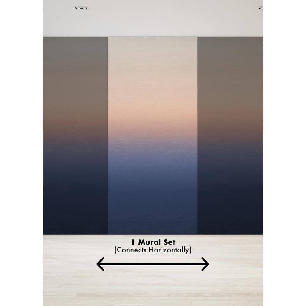 Sunrise Ombre Wall Mural in Orange and Blue