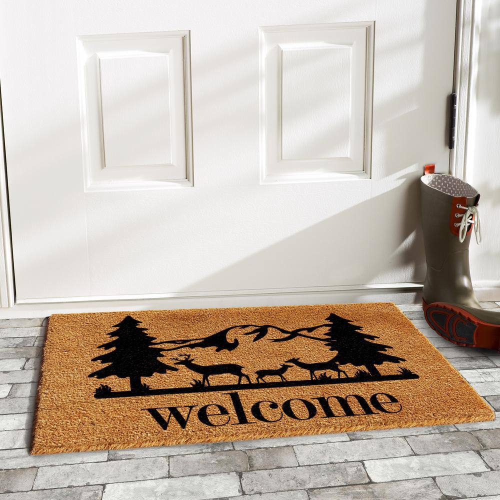Rocky Mountain Natural Coir Rectangular Welcome Doormat