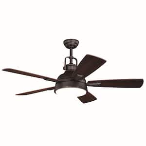 Walton 52 in. Industrial Loft LED Indoor Bronze Ceiling Fan with Light Kit and Remote