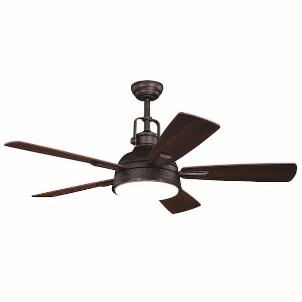 VAXCEL Walton 52 in. Industrial Loft LED Indoor Bronze Ceiling Fan with Light Kit and Remote