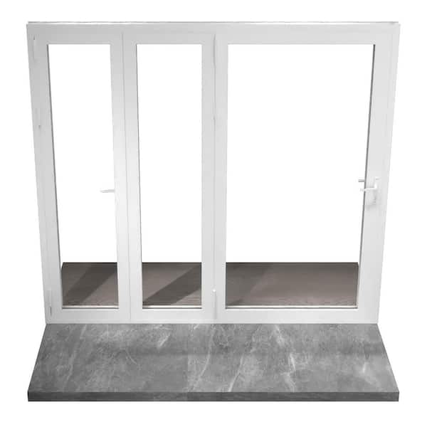 72 in. x 80 in. Right Swing/Outswing White Aluminum Folding Patio door