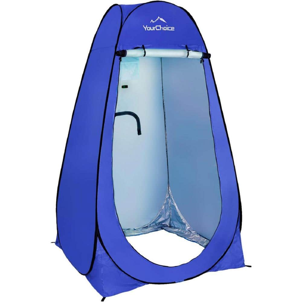 1-Person Portable Pop Up Shower Changing Toilet Tent Camping Privacy Shelters Room with Carrying Bag in Blue -  Misopily, SNPH030OT042