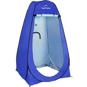 1-Person Portable Pop Up Shower Changing Toilet Tent Camping Privacy Shelters Room with Carrying Bag in Blue