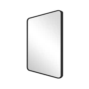 24 in. W x 36 in. H Rectangular Metal Framed Wall Bathroom Vanity Mirror in Matt Black Hang Horizontally and Vertically