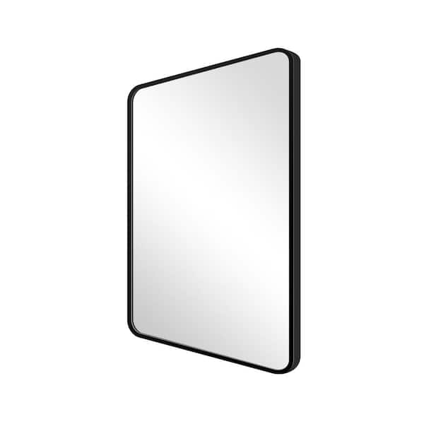 Unbranded 24 in. W x 36 in. H Rectangular Metal Framed Wall Bathroom Vanity Mirror in Matt Black Hang Horizontally and Vertically