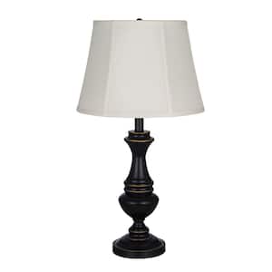 Candler 25.75 in. Oil Rubbed Bronze Table Lamp with Bell Shaped Cream Shade