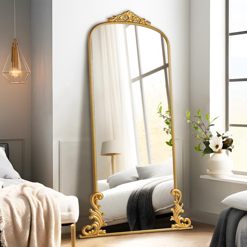 29 in. W x 68 in. H Large Rustic Wall Mirror Free Standing Leaning Metal Mi