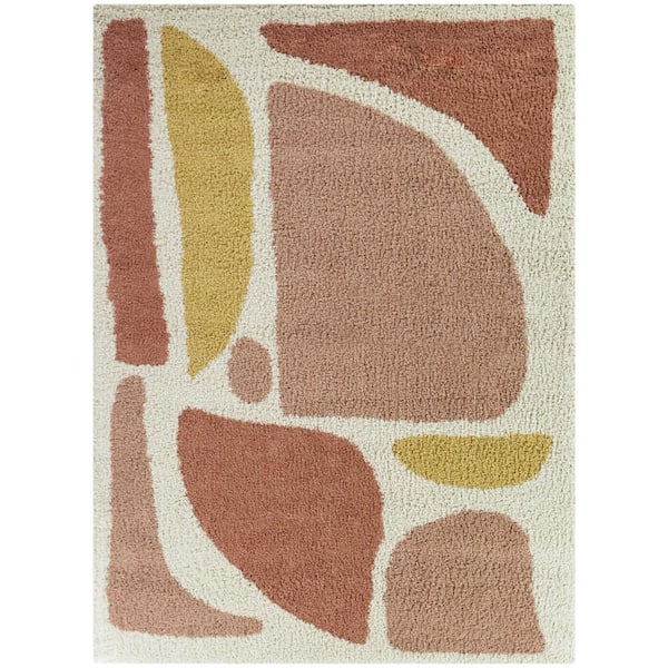 Cesare Pink 5 ft. x 7 ft. Abstract Area Rug