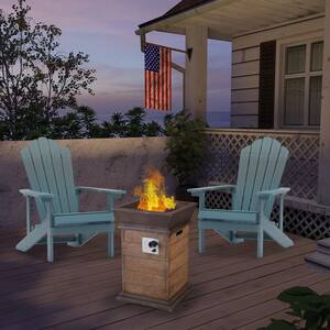 Stratocumulus Blue 3-Piece Wood Adirondack Chair Patio Fire Pit Conversation Set