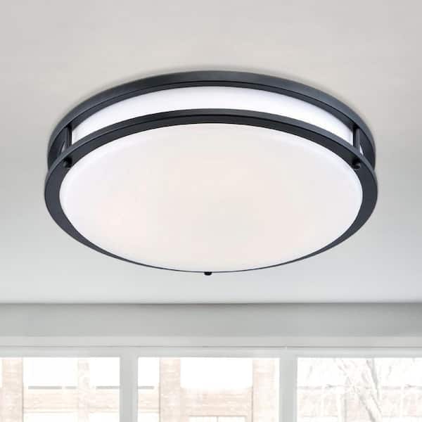 EnviroLite 10 in. Bronze Integrated LED Selectable CCT Round Ceiling Light Flush Mount