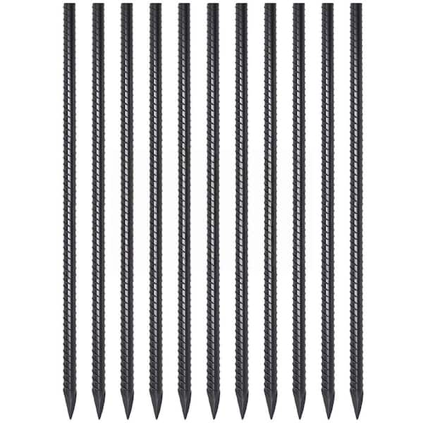 16 in. I Hook Rebar Stakes, Made of Premium Steel, Perfect for Chain Link Fence, Outdoor Decorations, Canopies (12-Pack)