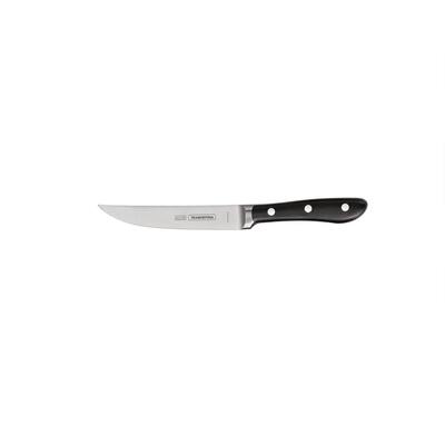 5 in High Carbon Steel Full Tang hand-honed blade fine edge Steak Knife with black polycarbonate handle