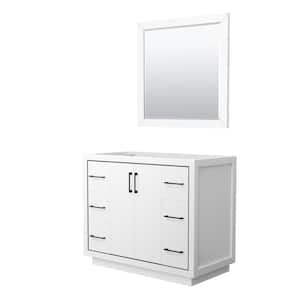 Icon 41.25 in. W x 21.75 in. D x 34.25 in. H Single Bath Vanity Cabinet without Top in White with 34" Mirror