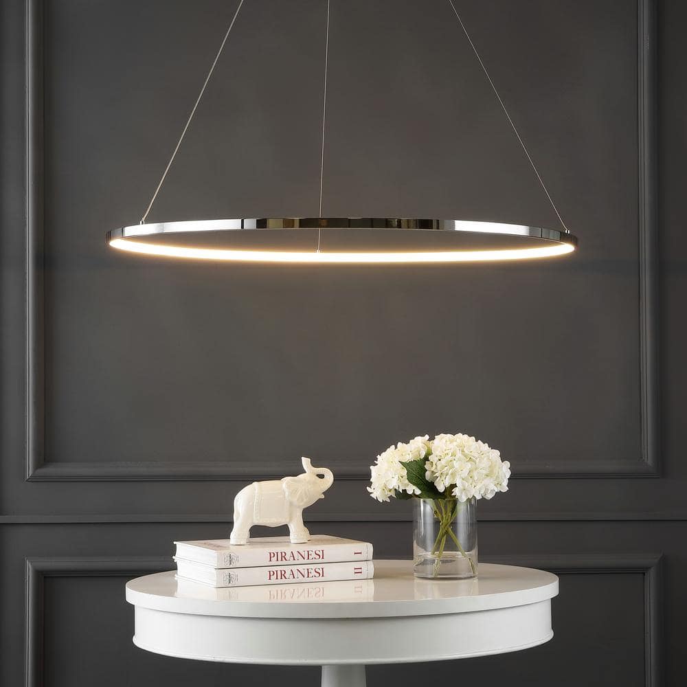 Circulo 34.88" Chrome LED Bohemian Pendant Light