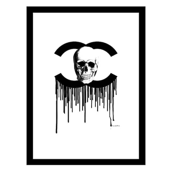 VENICE BEACH Collections Fashion Designer Skull Drip Logo by Fairchild Paris 1 Piece Framed Graphic Print Abstract 18 in. x 14 in.