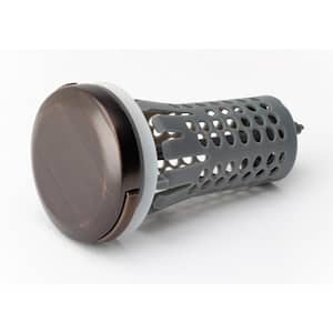 No Installation Clog Preventing Bathroom Sink Stopper/Strainer Oil Rubbed Bronze Metal Cap with Extra Basket