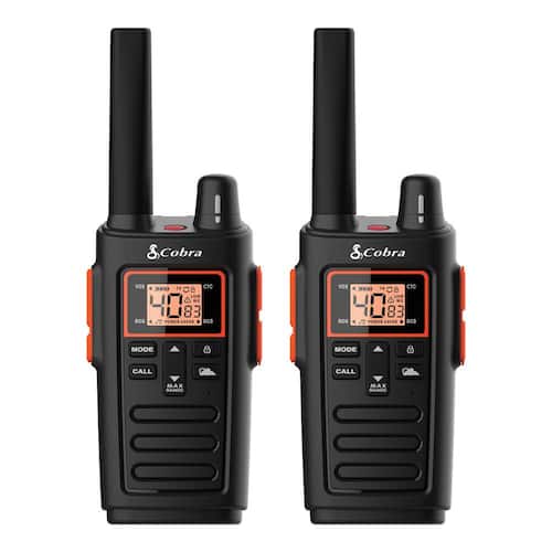 FRS 2-Way Radios in Black (2-Pack) Cobra Walkie Talkies