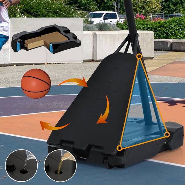 EXIT Polestar Adjustable Basketball Hoop - On Wheels - Green/Black - with  Dark Ring: : Sports & Outdoors