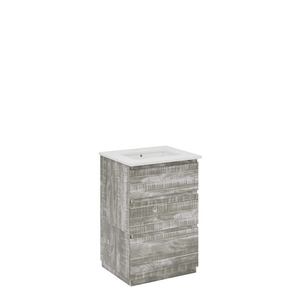 Fresca Formosa 24 in. Single Sink Freestanding Sage Gray Bath Vanity with White Quartz Top and Undermount Ceramic Sink