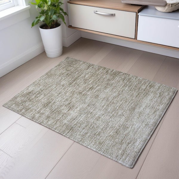 Mayfield Premium Machine Washable Abstract AMF1172 Linen 2 ft. x 3 ft. Area Rug
