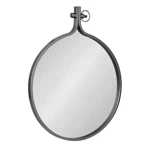 Medium Round Gray Gothic Mirror (28.28 in. H x 23.5 in. W)
