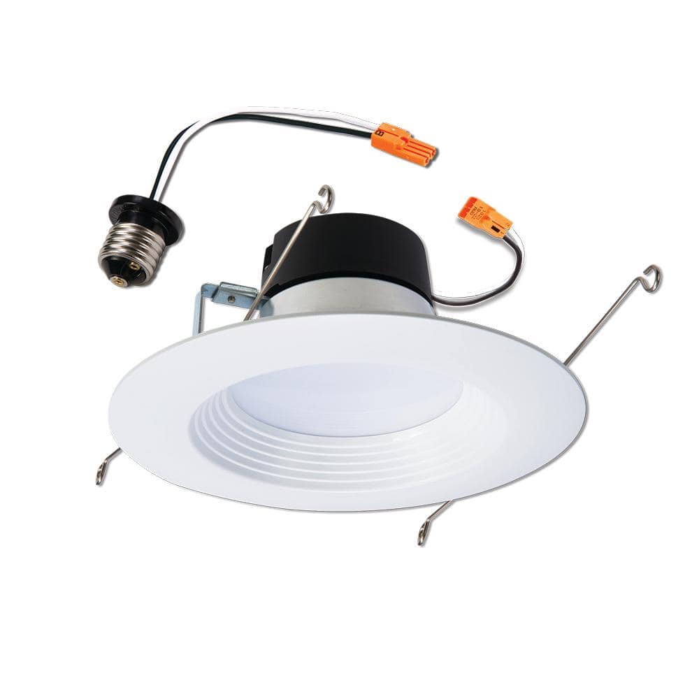Halo LT56 Series 5 in. ./6 in. Selectable CCT(3000-5000K) Integrated LED, White Recessed Light, Retrofit Trim LT56069FS351EWHR - The Home Depot
