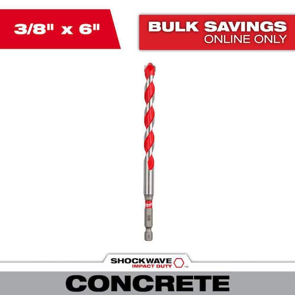 3/8 in. x 4 in. x 6 in. SHOCKWAVE Carbide Hammer Drill Bit