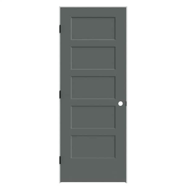Masonite 30 in. x 80 in. 5-Panel Bayshore Right-Hand Solid Core Cordite Molded Composite Single Prehung Interior Door Flat Jamb