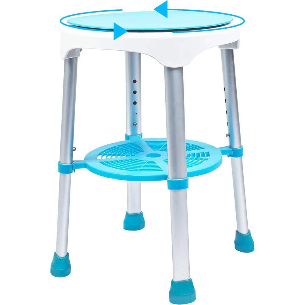 Aluminum Adjustable Height, 360° Rotating Shower Chair Stool for Bathtub S