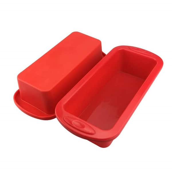8.9 in. x 3.7 in. x 2.5 in. Silicone Bread and Loaf Pan with Nonstick for Homemade Loaf, Bread, and Meatloaf (2-Pack)