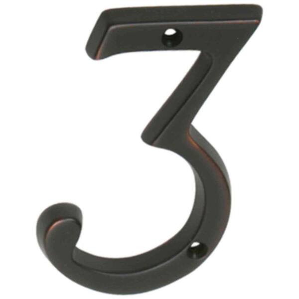 Schlage 4 in. Aged Bronze Classic House Number 3
