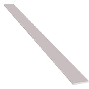 White Double Beveled 6.13 in. x 36.13 in. Polished Engineered Marble Threshold Tile Trim (3 ln. ft./Each)