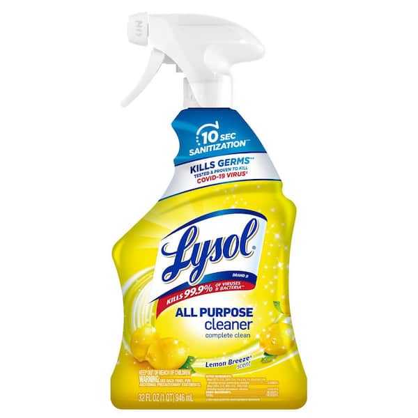 All Purpose Cleaner Spray, Disinfecting Spray, Kitchen & Bathroom Cleaner, Lemon Breeze Scent, 32 Fl oz